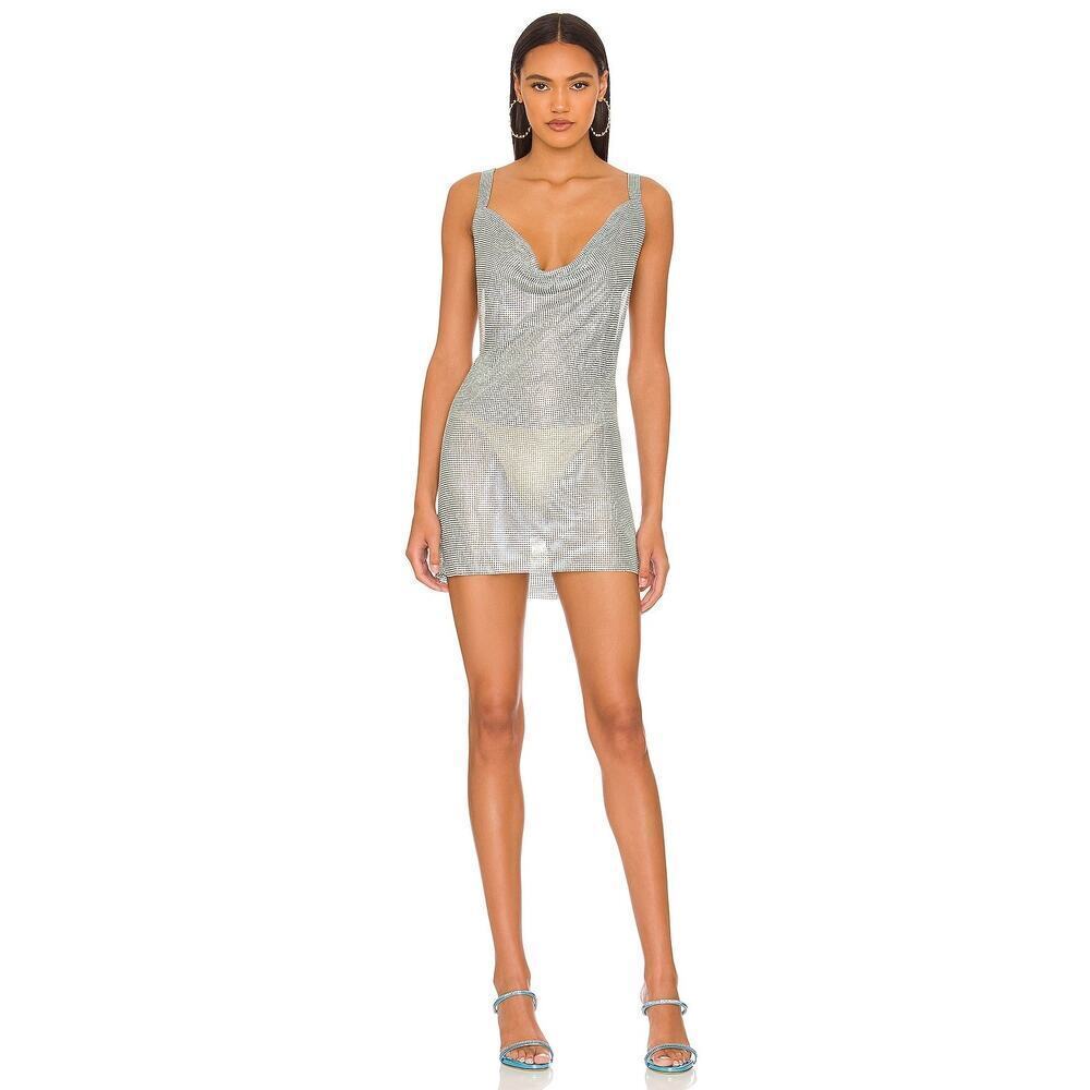 8 Other Reasons Dani Mini Sleeveless Draped Neck Baby Blue One Size NWT